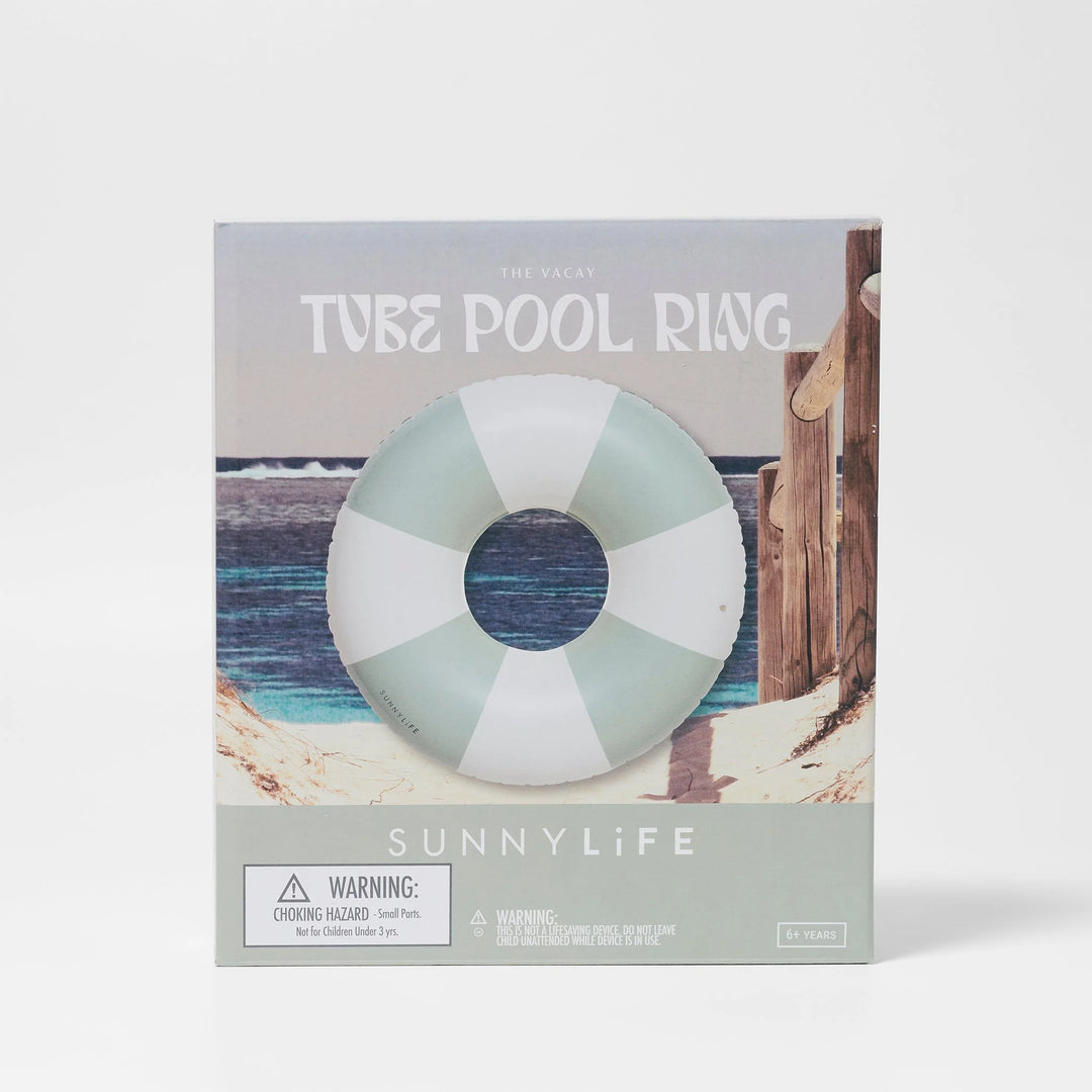 Sunnylife | Tube Pool Ring - The Vacay Soft Olive Stripe | Shut the Front Door