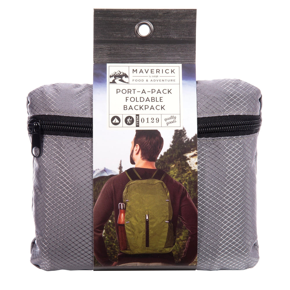 Mavericks | Port-A-Pack Explore - Foldable Backpack - Grey | Shut the Front Door