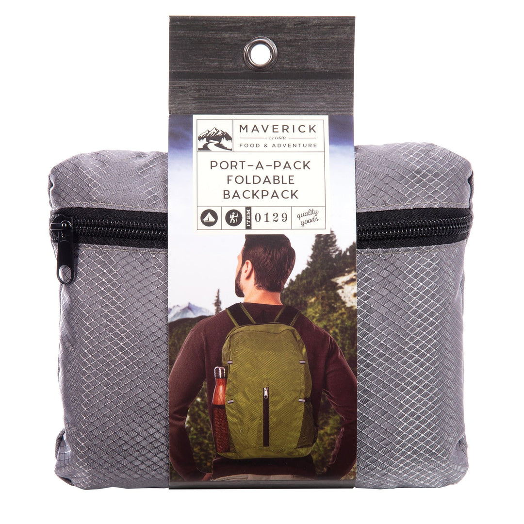 Mavericks | Port-A-Pack Explore - Foldable Backpack - Grey | Shut the Front Door