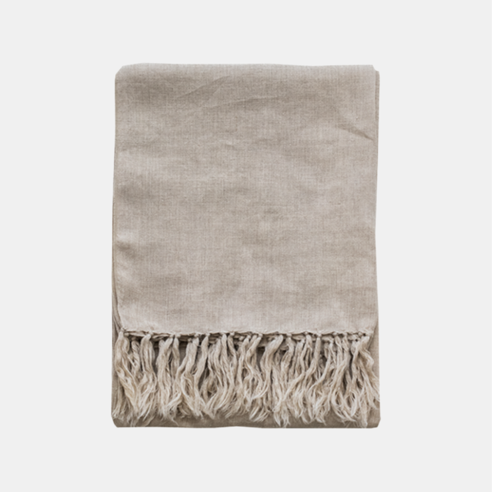 Mulberi | Indira Linen 130x170cm Throw - Natural | Shut the Front Door