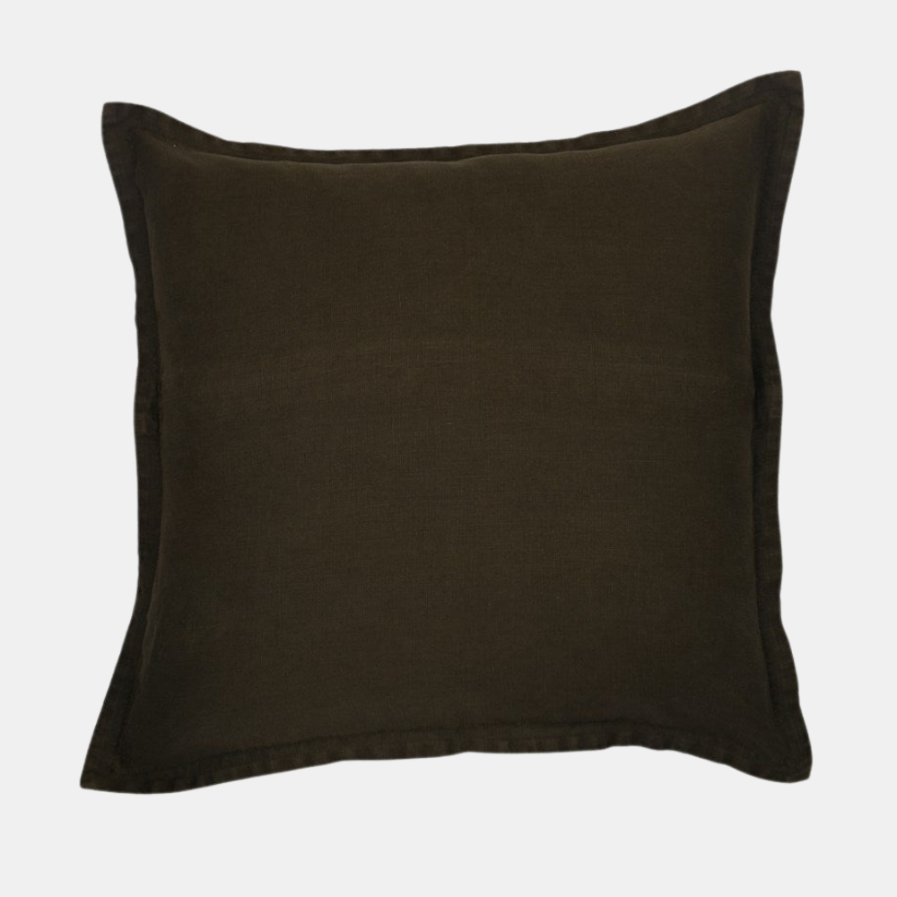 Raine & Humble | Classic Linen Cushion 50cm - Olive | Shut the Front Door