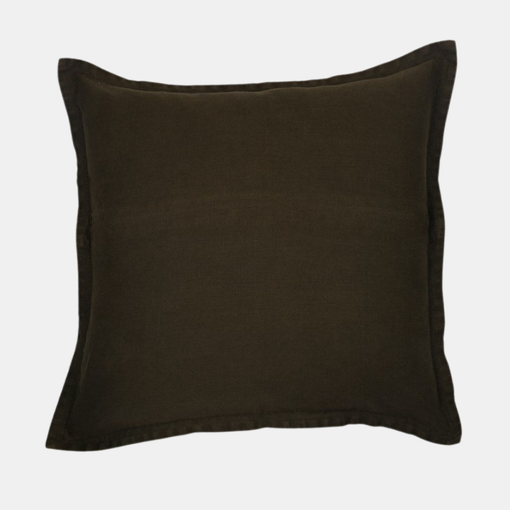 Raine & Humble | Classic Linen Cushion 50cm - Olive | Shut the Front Door