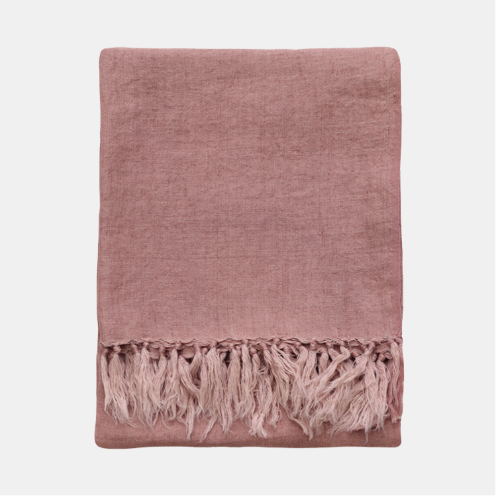 Mulberi | Indira Linen 130x170cm Throw - Rose | Shut the Front Door