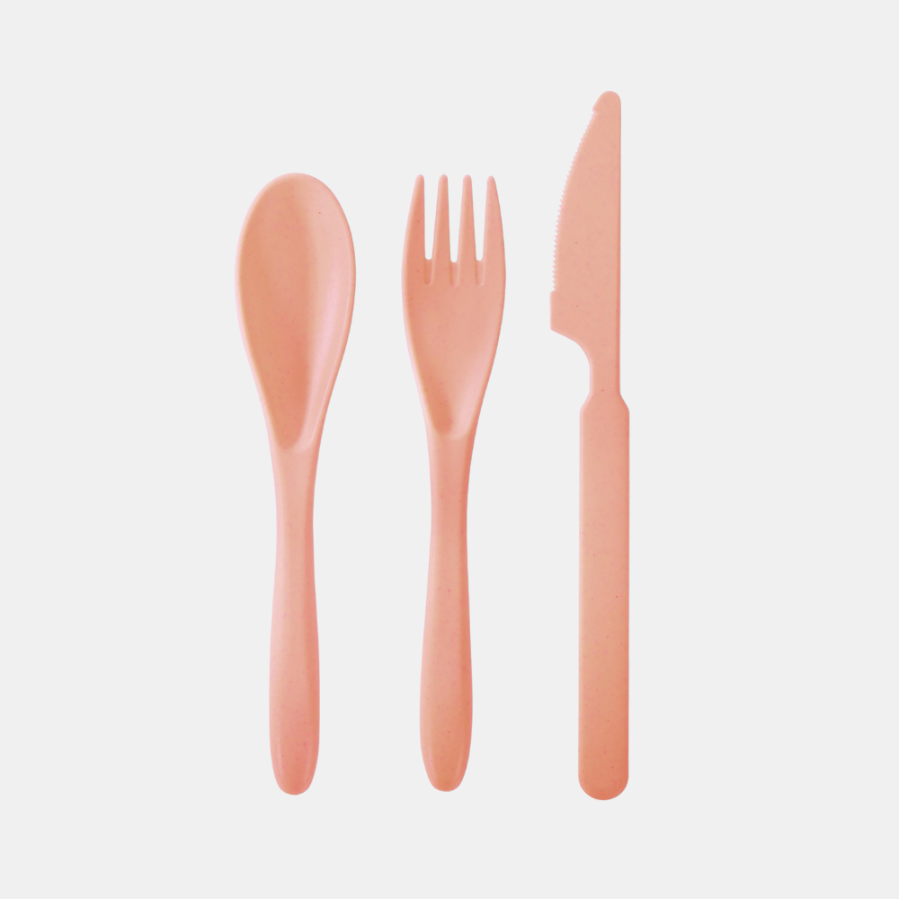 For the Earth | Wheat Straw Travel Cutlery Set - Coral | Shut the Front Door