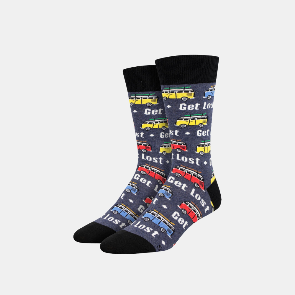 Socksmith | Men's Get Lost Socks - Navy Heather | Shut the Front Door