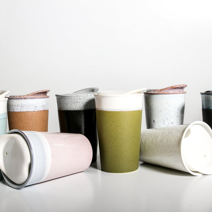 INDIGO LOVE | It's A Keeper Ceramic Cup - White Linen Tall | Shut the Front Door
