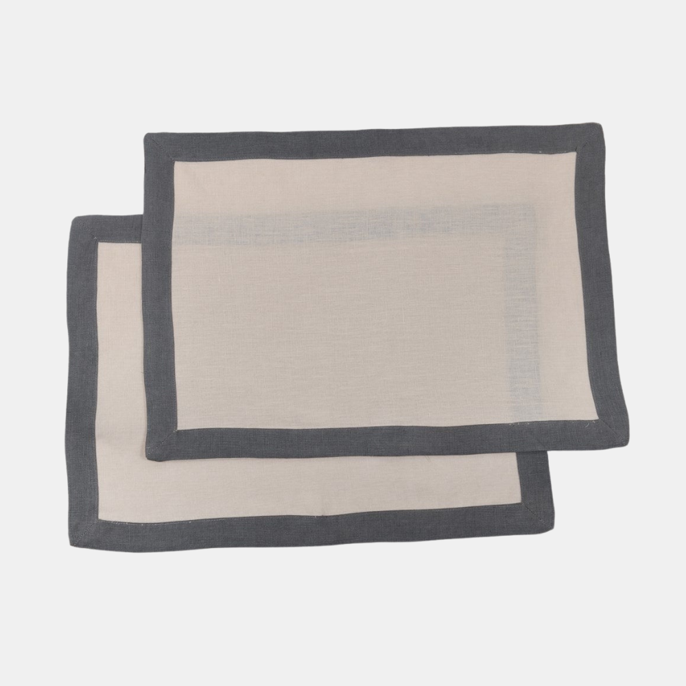 Raine & Humble | Elegance Linen Placemat - Storm | Shut the Front Door