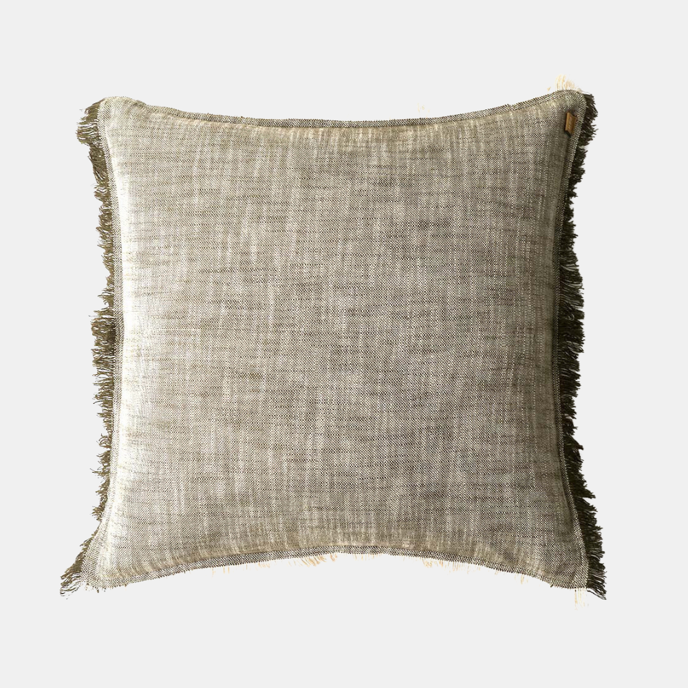 Raine & Humble | Slub Chambray Cushion 50x50cm - Khaki | Shut the Front Door