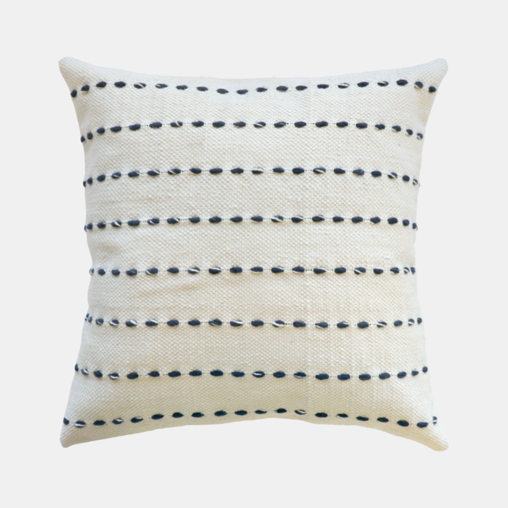 Mulberi | Cooper Cushion - Ivory/Navy | Shut the Front Door