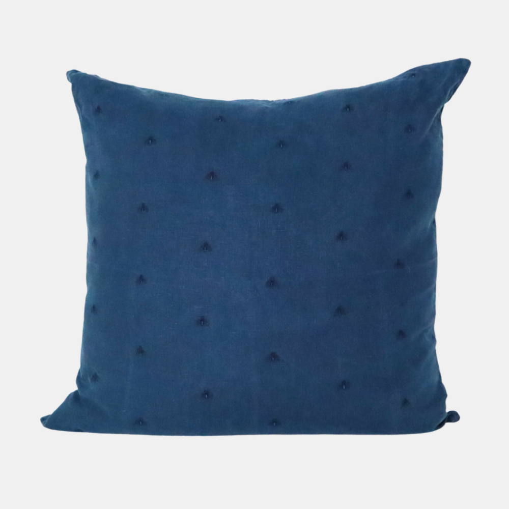 Raine & Humble | Mason Bee Linen Cushion 60cm - Navy | Shut the Front Door