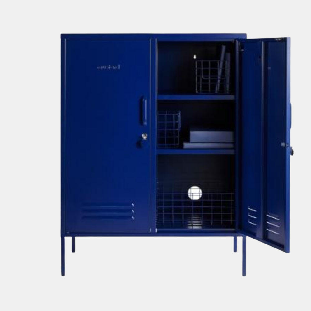 Mustard | Midi Locker - Navy | Shut the Front Door