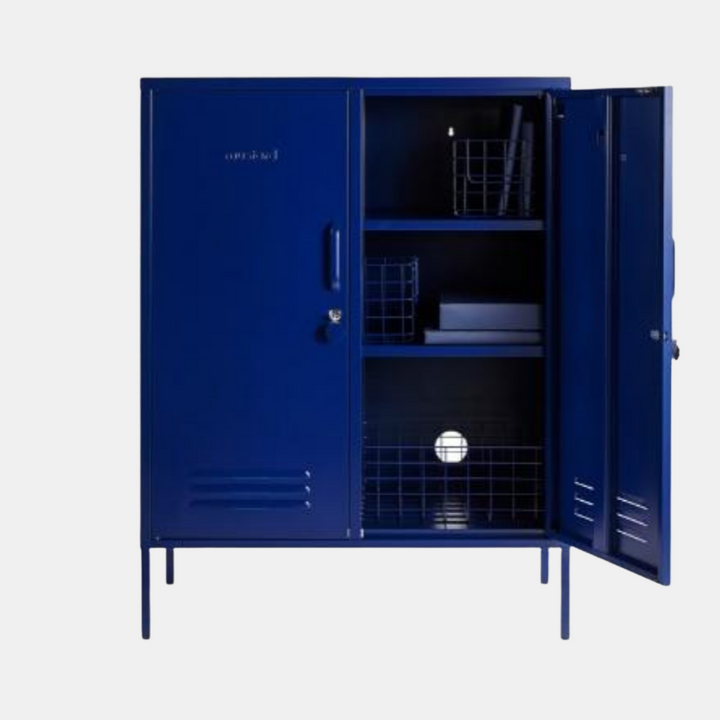 Mustard | Midi Locker - Navy | Shut the Front Door