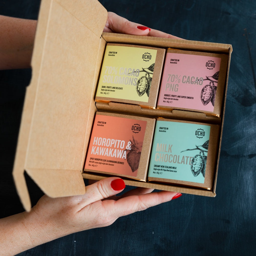 OCHO | Ocho Tasting  Box of 4 x 40g Bars | Shut the Front Door