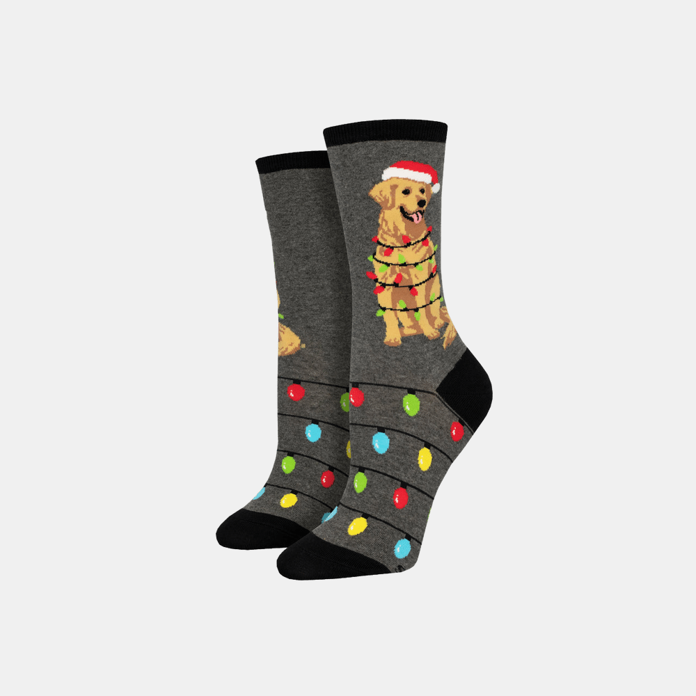 Socksmith | Women's Dog Gone Lights Socks - Gray Heather | Shut the Front Door