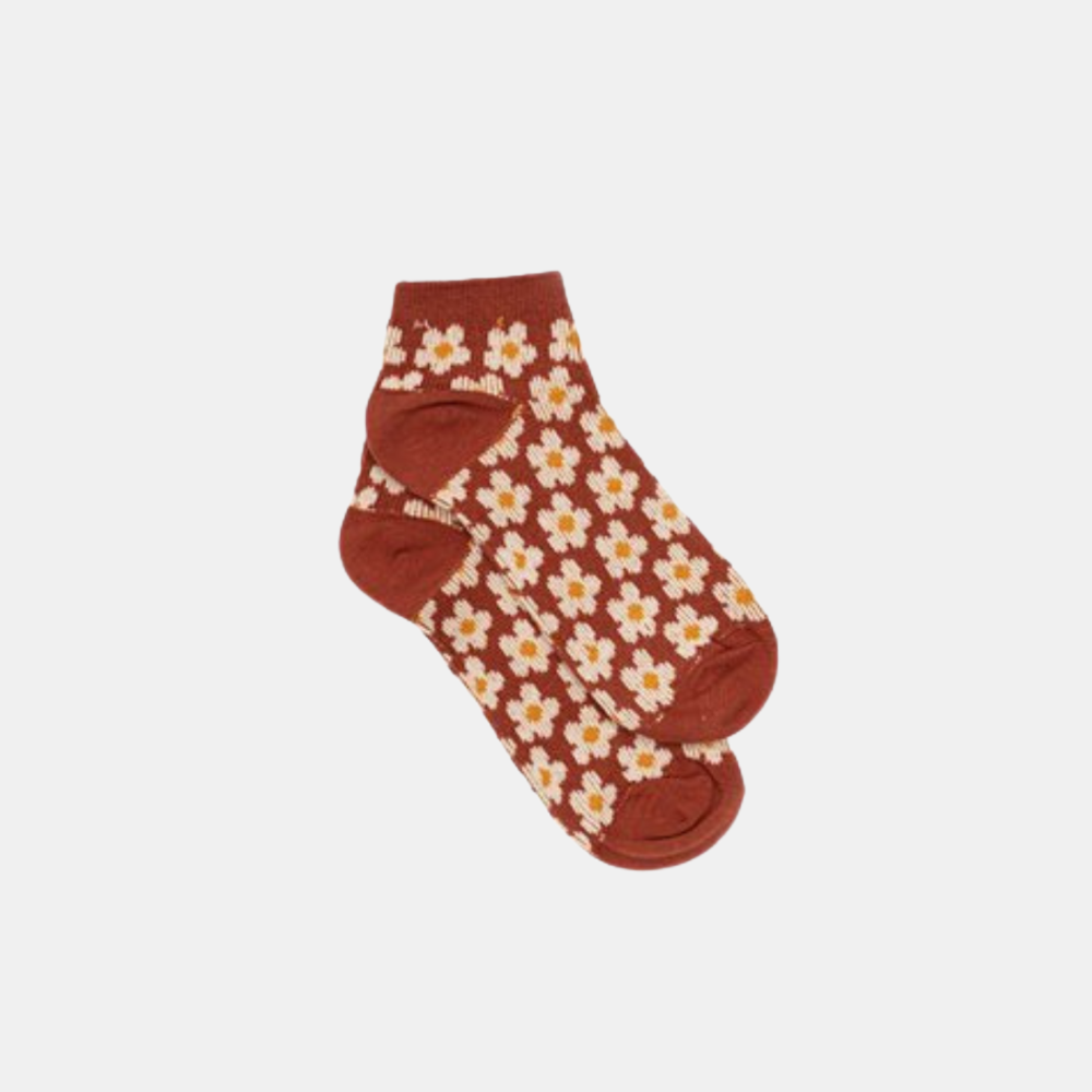 Antler NZ | Flower Ankle Sock - Rust | Shut the Front Door