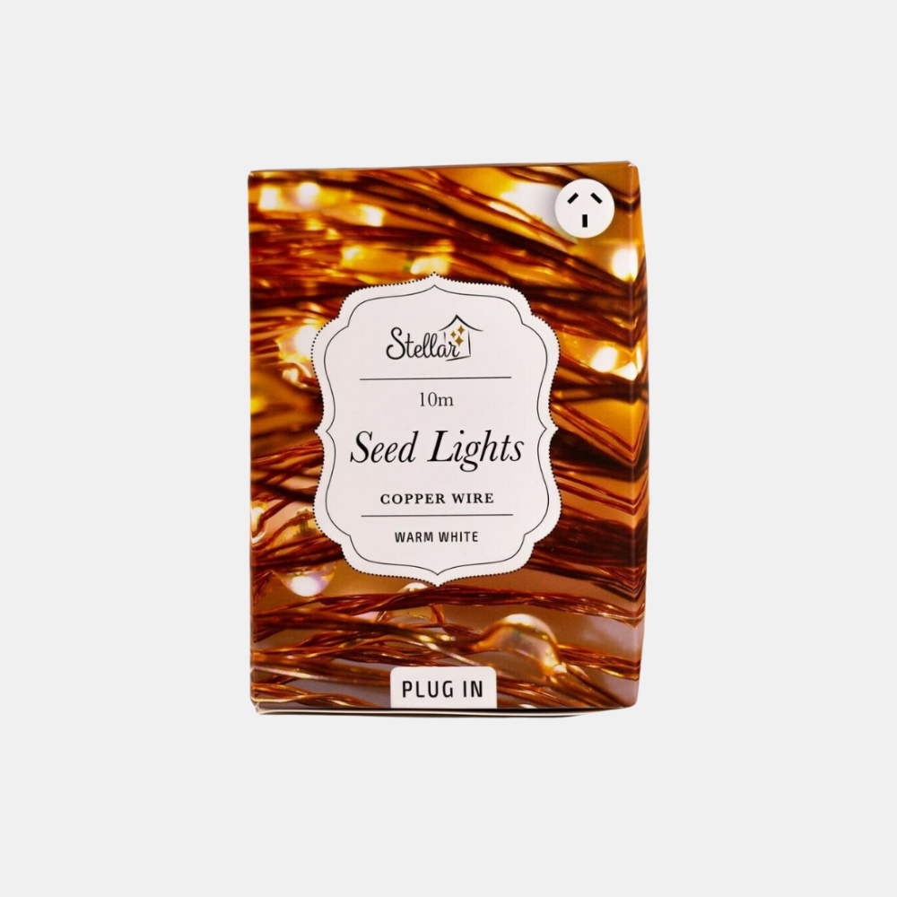 Stellar Haus | 100 LED Seed Light String Copper Warm White USB 10m | Shut the Front Door