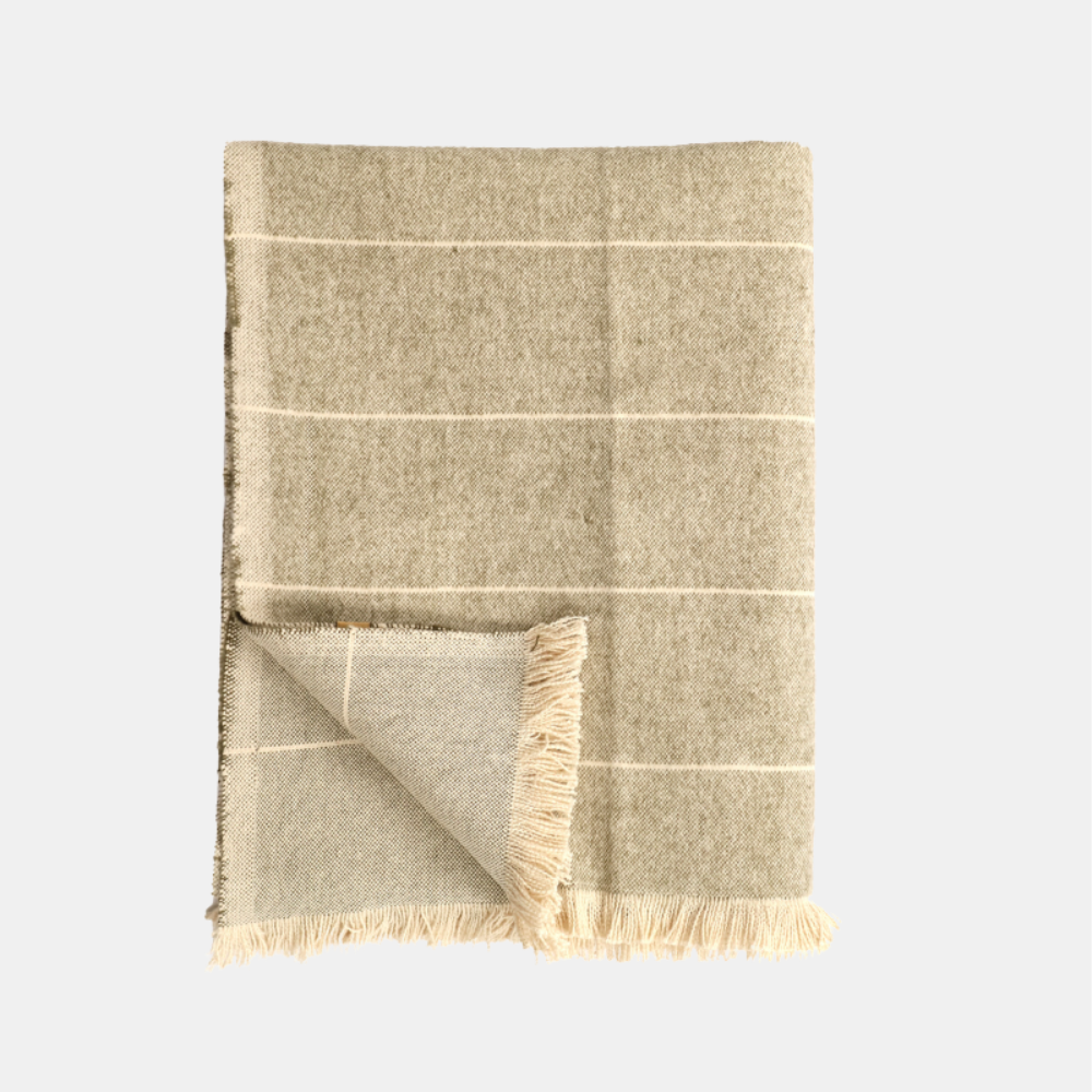 Raine & Humble | Brushed Wild Stripe Blanket - Khaki | Shut the Front Door