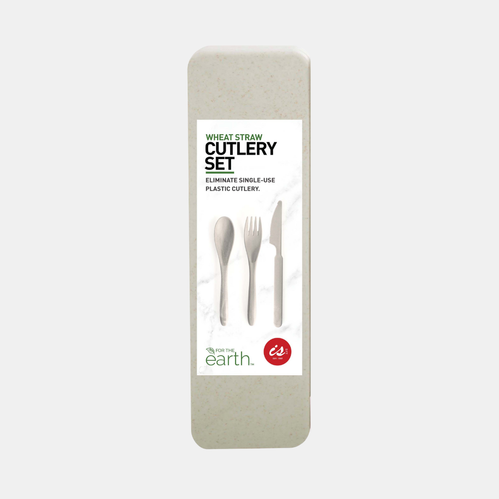 IS Gifts | Wheat Straw Travel Cutlery Set - Nude | Shut the Front Door