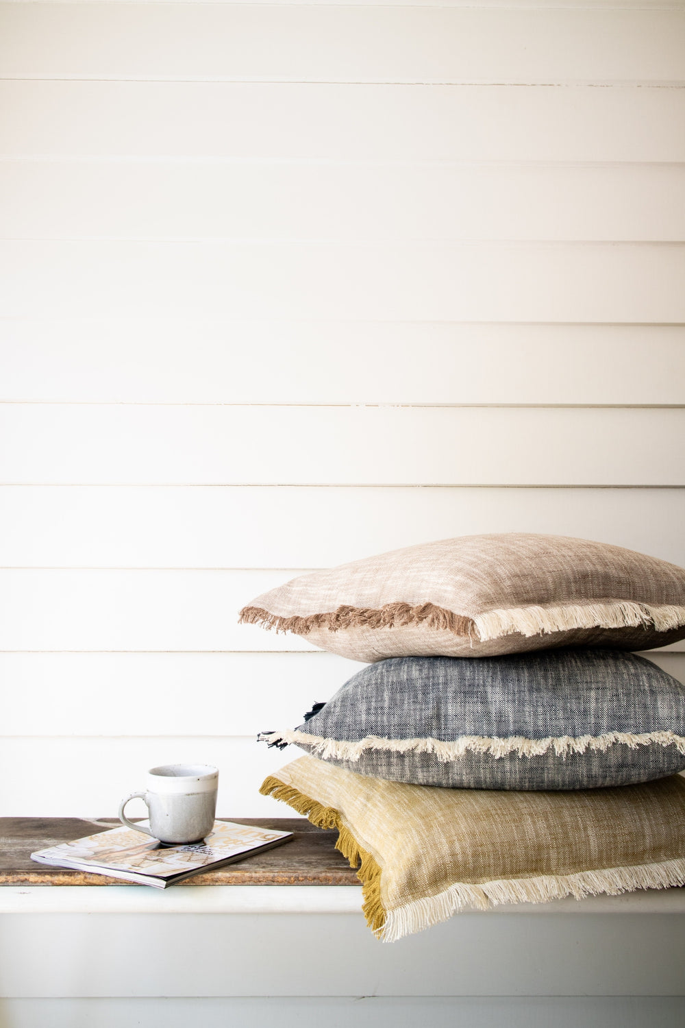 Raine & Humble | Slub Chambray Cushion 50x50cm - Stone | Shut the Front Door