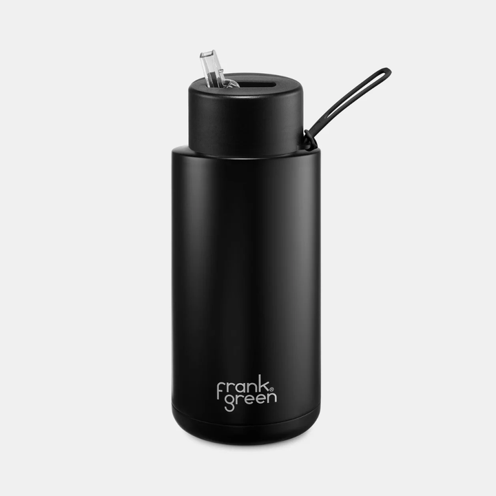 Frank Green | Ceramic Lined Reusable Bottle 34oz with Straw - Midnight | Shut the Front Door