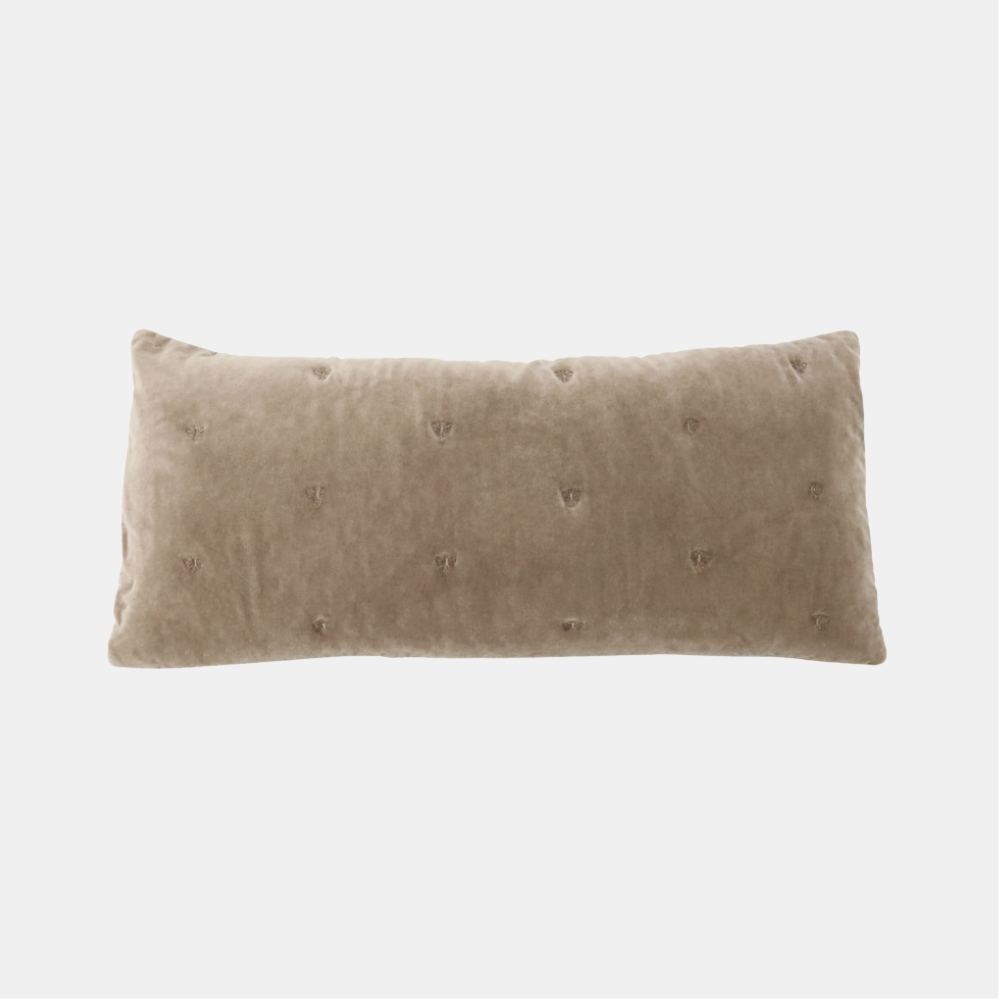 Raine & Humble | Mason Bee Velvet Breakfast Cushion 30x60cm - Stone | Shut the Front Door