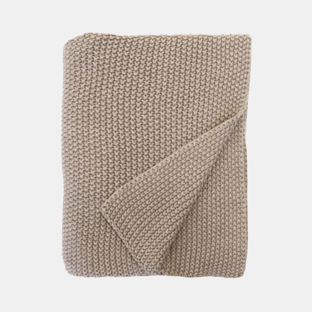 Mulberi | Milford Moss Stitch Throw - Straw | Shut the Front Door