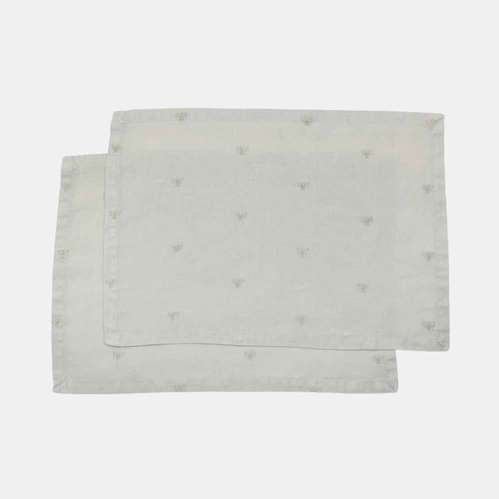 Raine & Humble | Mason Bee Linen Placemat - Sky Grey | Shut the Front Door