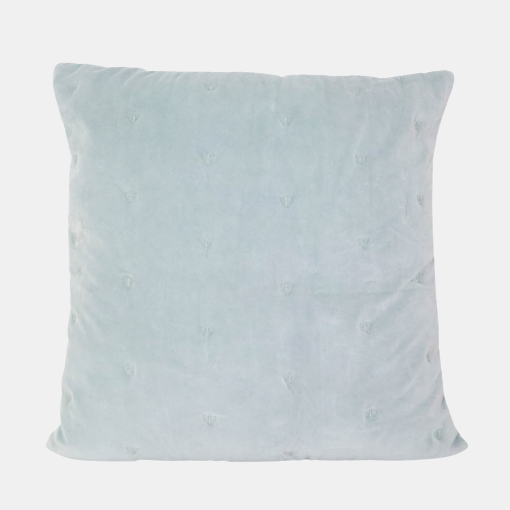 Raine & Humble | Mason Bee Velvet Cushion 60cm - Sky Grey | Shut the Front Door