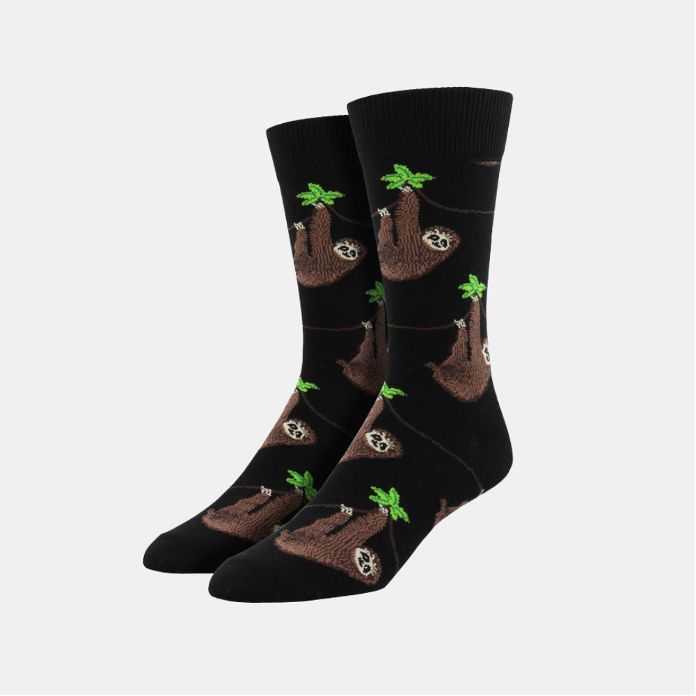 Socksmith | Men's Sloth Socks - Black | Shut the Front Door
