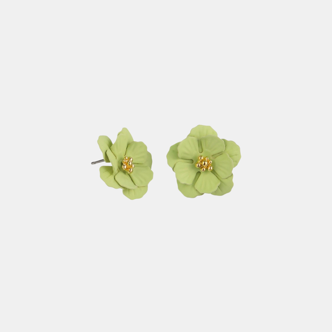 Tiger Tree | Earrings Large Pansy Studs - Lime | Shut the Front Door