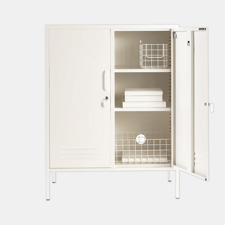 Mustard | Midi Locker - White | Shut the Front Door