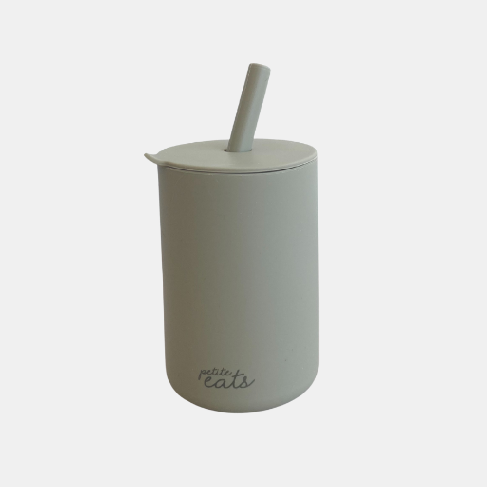 Petite Eats | Silicone Mini Smoothie Cup with Straw - Sage | Shut the Front Door