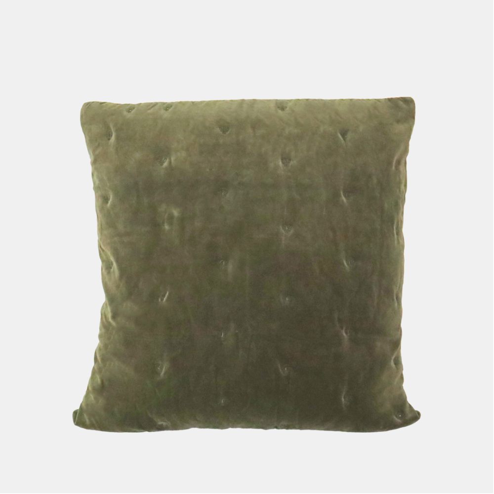 Raine & Humble | Mason Bee Velvet Cushion 60cm - Olive | Shut the Front Door
