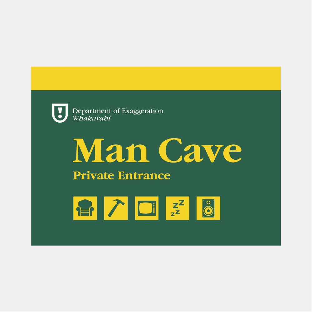 Just Great Design | Wooden Man Cave A4 Sign | Shut the Front Door