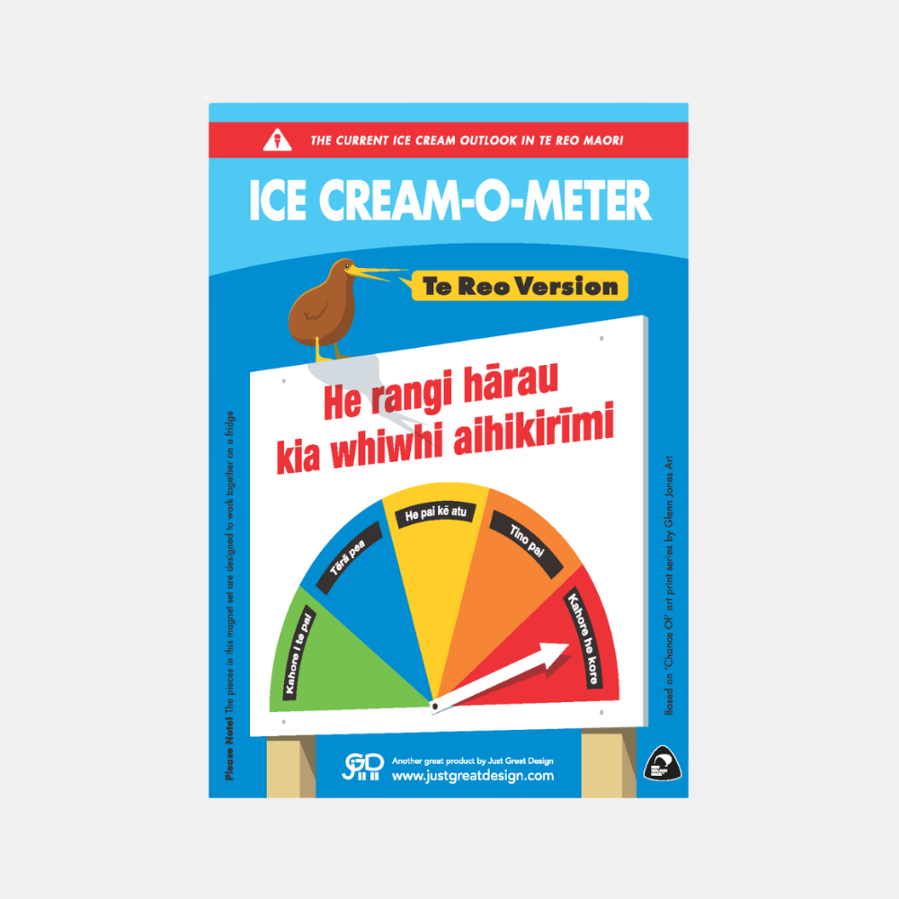 Just Great Design | O-Meter Ice Cream Magnet - Te Reo | Shut the Front Door