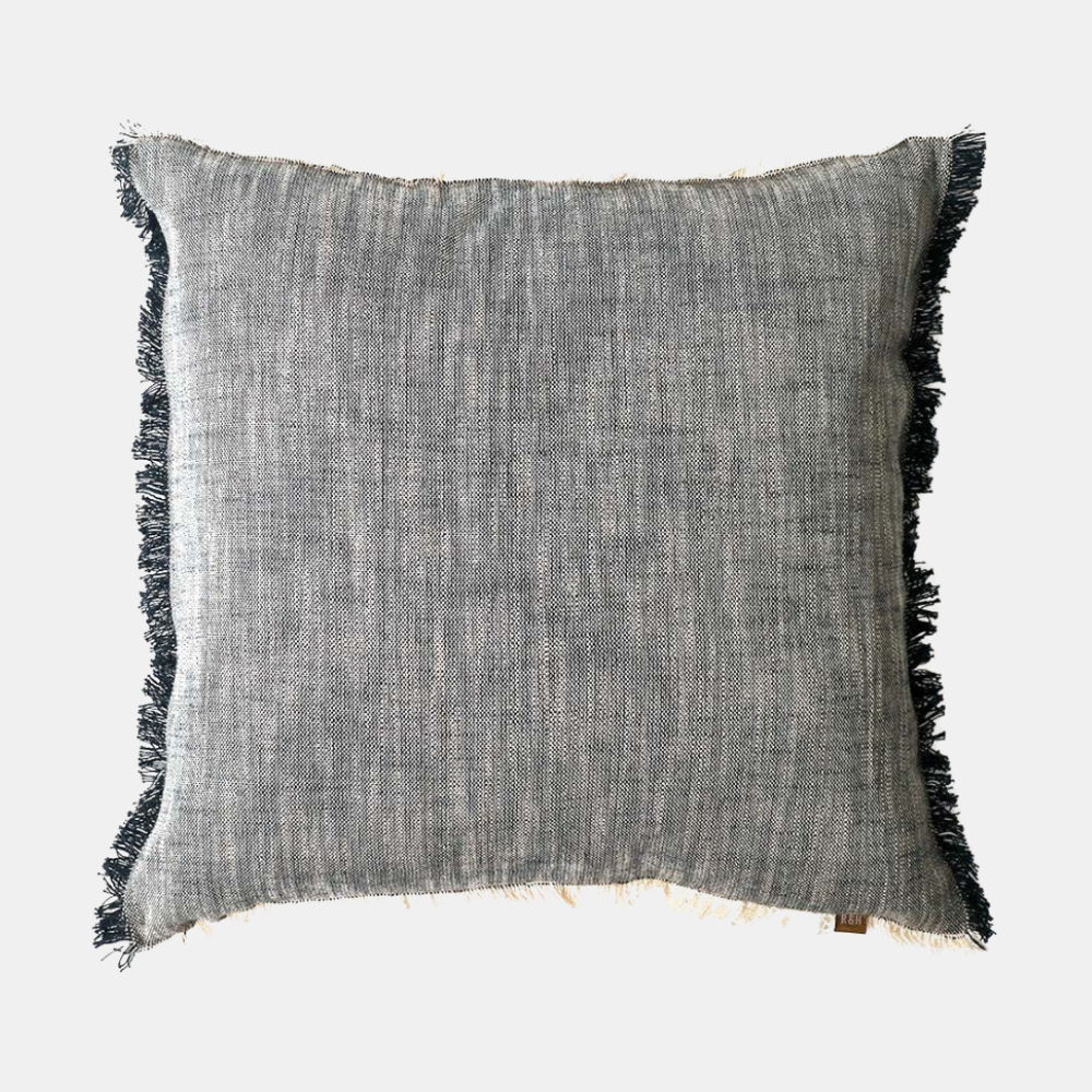 Raine & Humble | Slub Chambray Cushion 50x50cm - Navy | Shut the Front Door