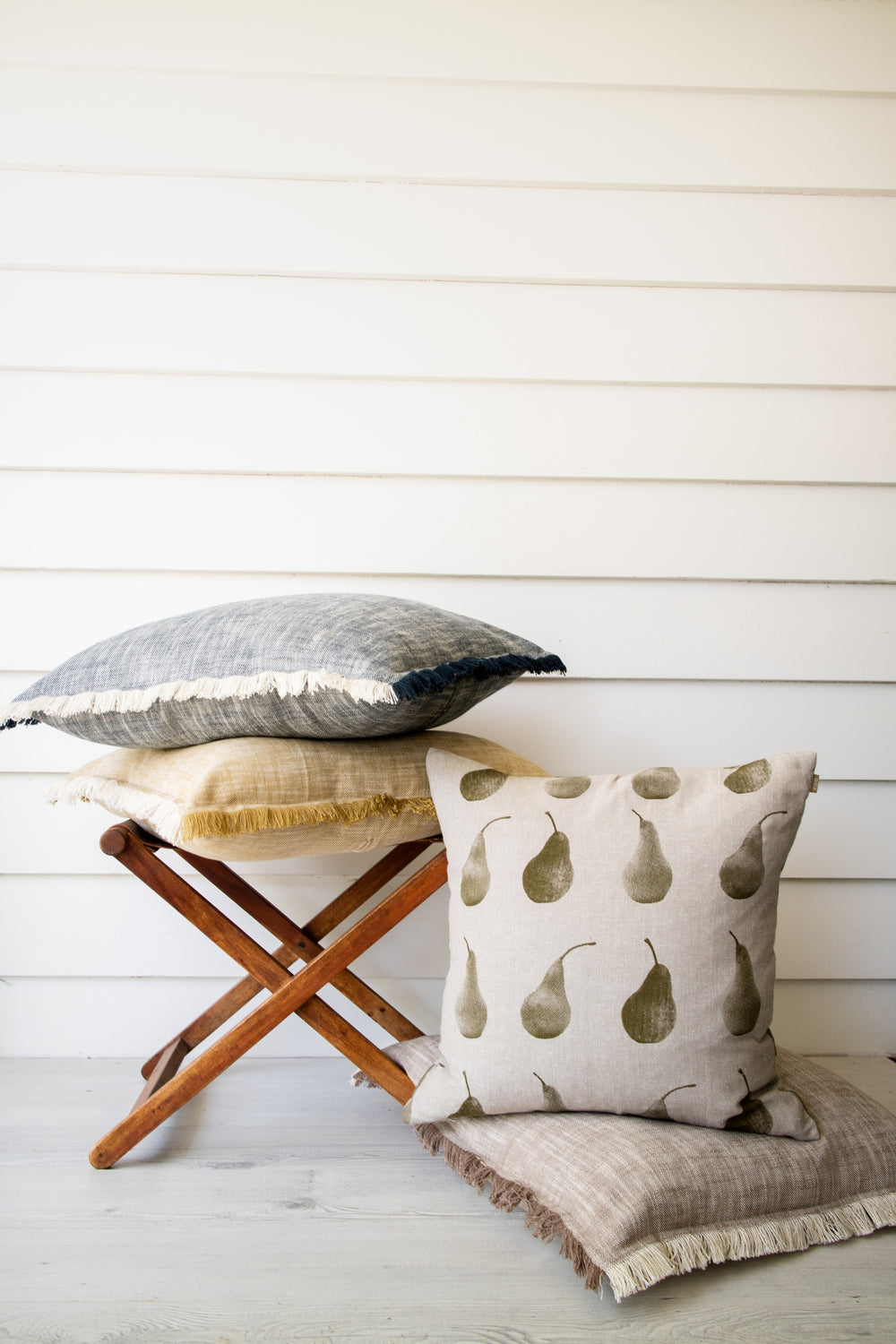 Raine & Humble | Slub Chambray Cushion 50x50cm - Navy | Shut the Front Door