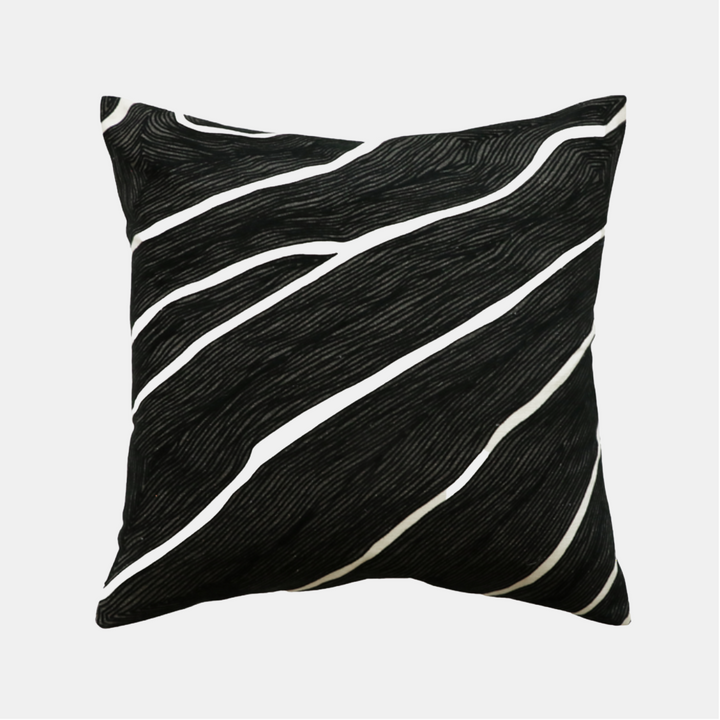 Mulberi | Jemila Cushion 50x50cm - Black/Ivory | Shut the Front Door