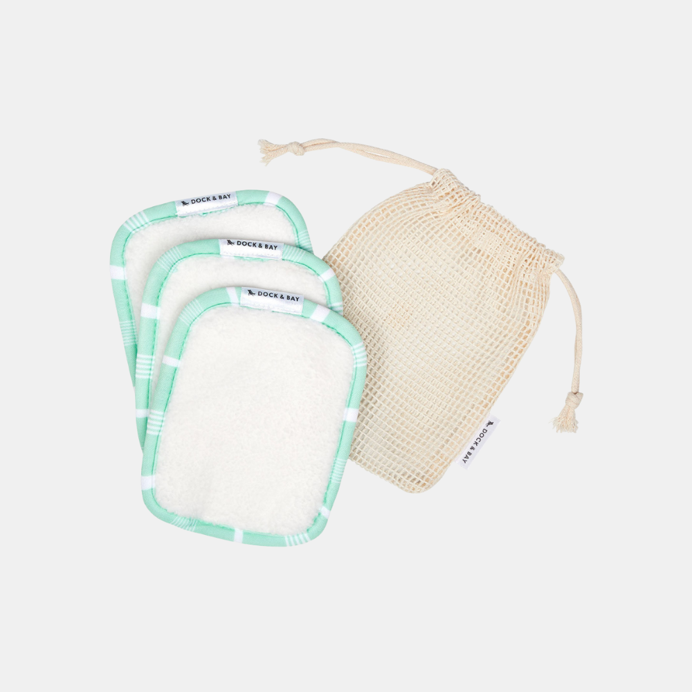 Dock & Bay | Reusable Makeup Wipes Pk3 - Eucalyptus Green | Shut the Front Door