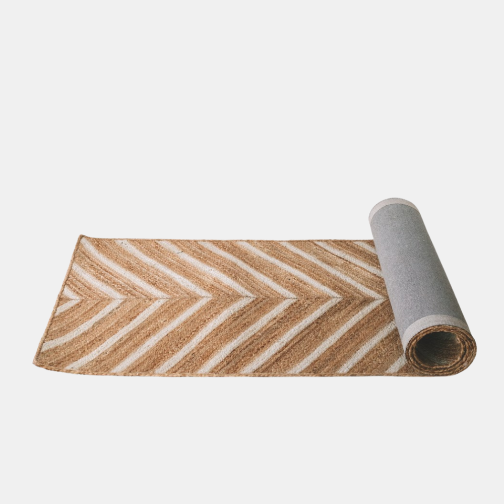 Garcia | Chevron Jute Runner - White - 80cm x 300cm | Shut the Front Door