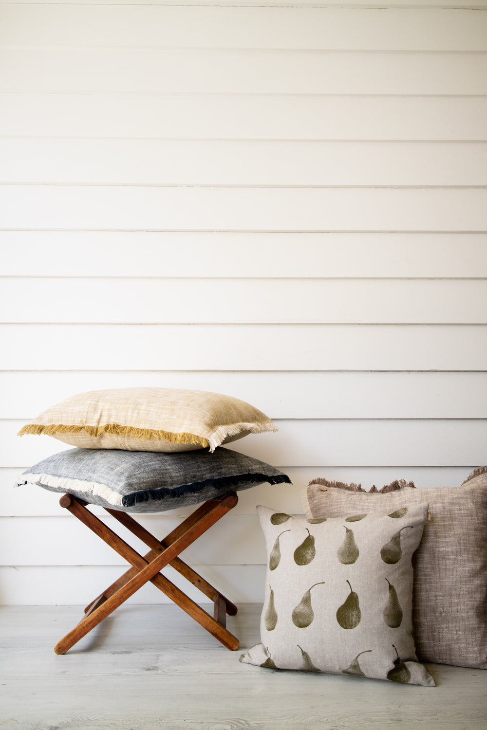 Raine & Humble | Slub Chambray Cushion 50x50cm - Mustard | Shut the Front Door