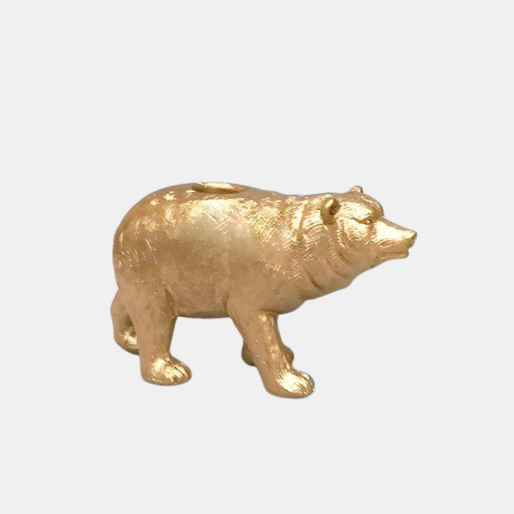 White Moose | Bear Candle Holder GOLD | Shut the Front Door