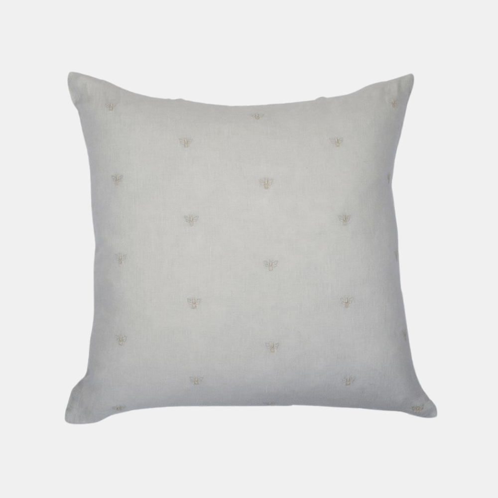 Raine & Humble | Mason Bee Linen Cushion 45cm - Sky Grey | Shut the Front Door