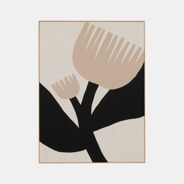 Middle of Nowhere | Framed Canvas - Bold Floral Taupe 1 | Shut the Front Door