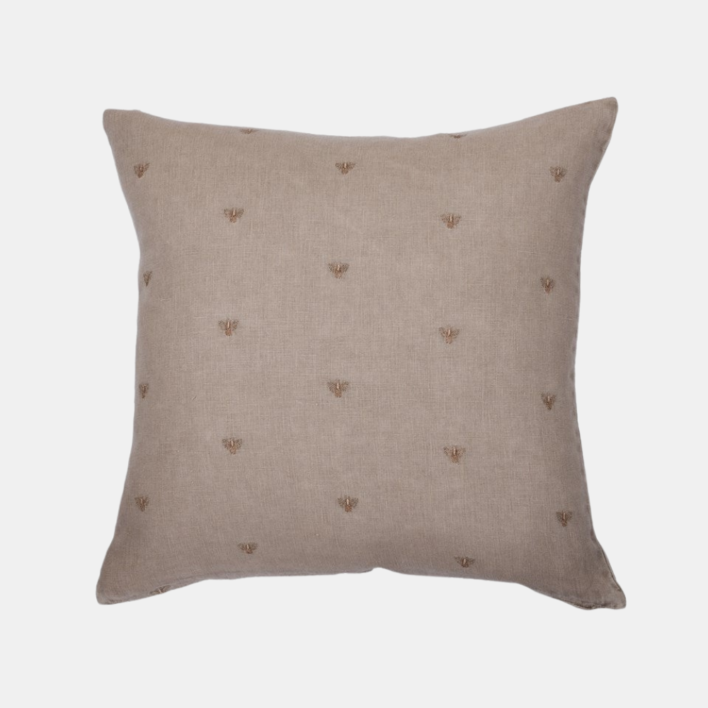 Raine & Humble | Mason Bee Linen Cushion 45cm - Stone | Shut the Front Door