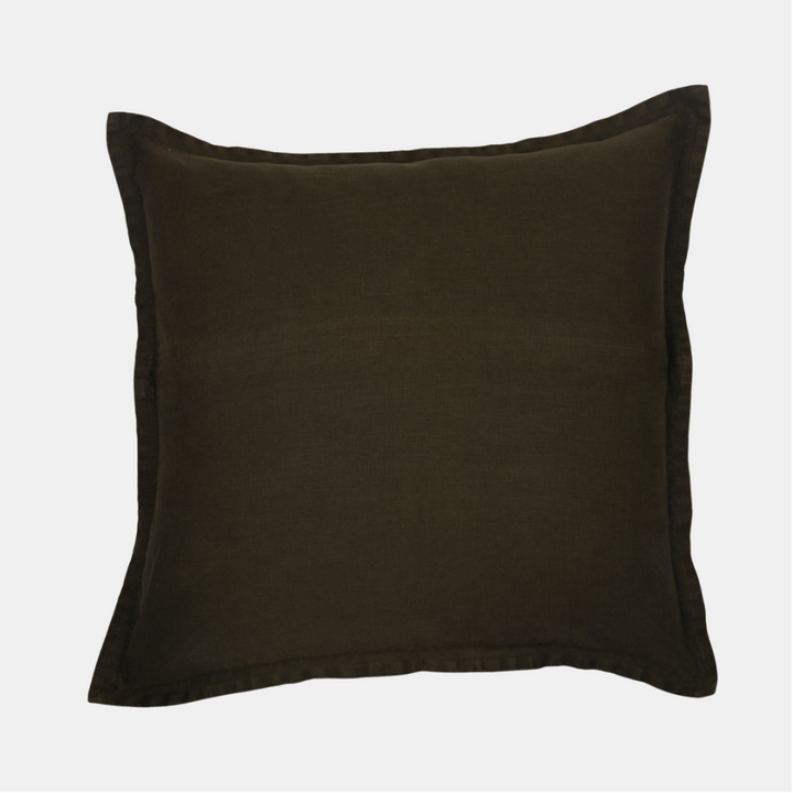 Raine & Humble | Classic Linen Cushion 60cm - Olive | Shut the Front Door