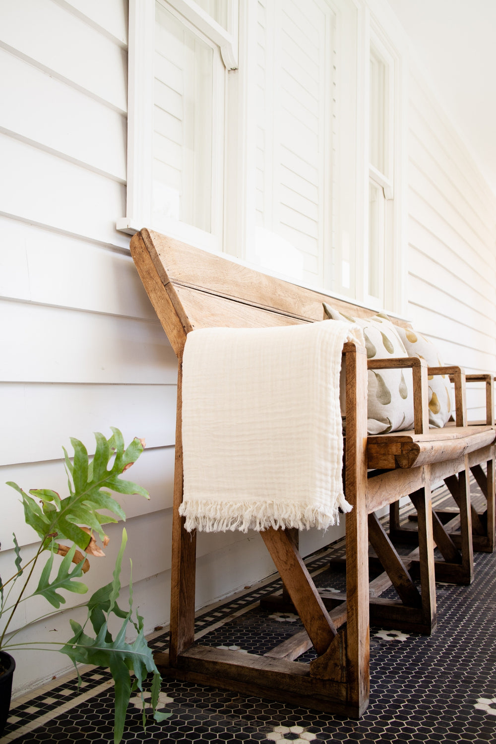 Raine & Humble | Soft Cotton Throw - Natural | Shut the Front Door