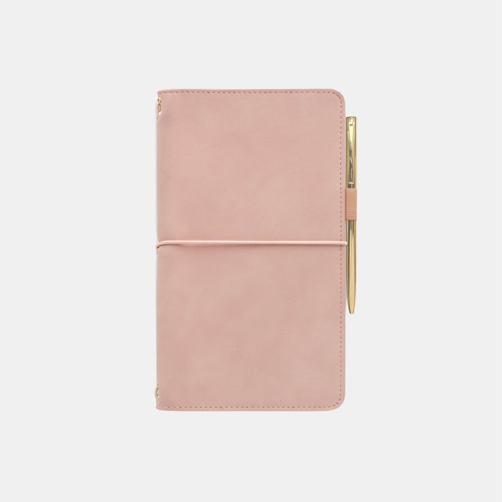 Designworks | Vegan Leather Folio with Pen - Blush Pink | Shut the Front Door