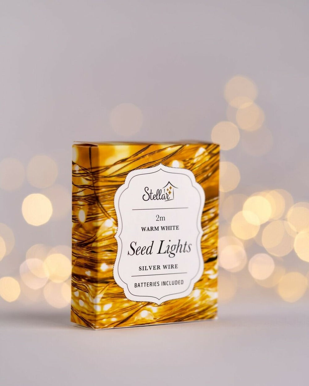 Stellar Haus | 20 LED Seed Light String Silver Warm White 2m | Shut the Front Door