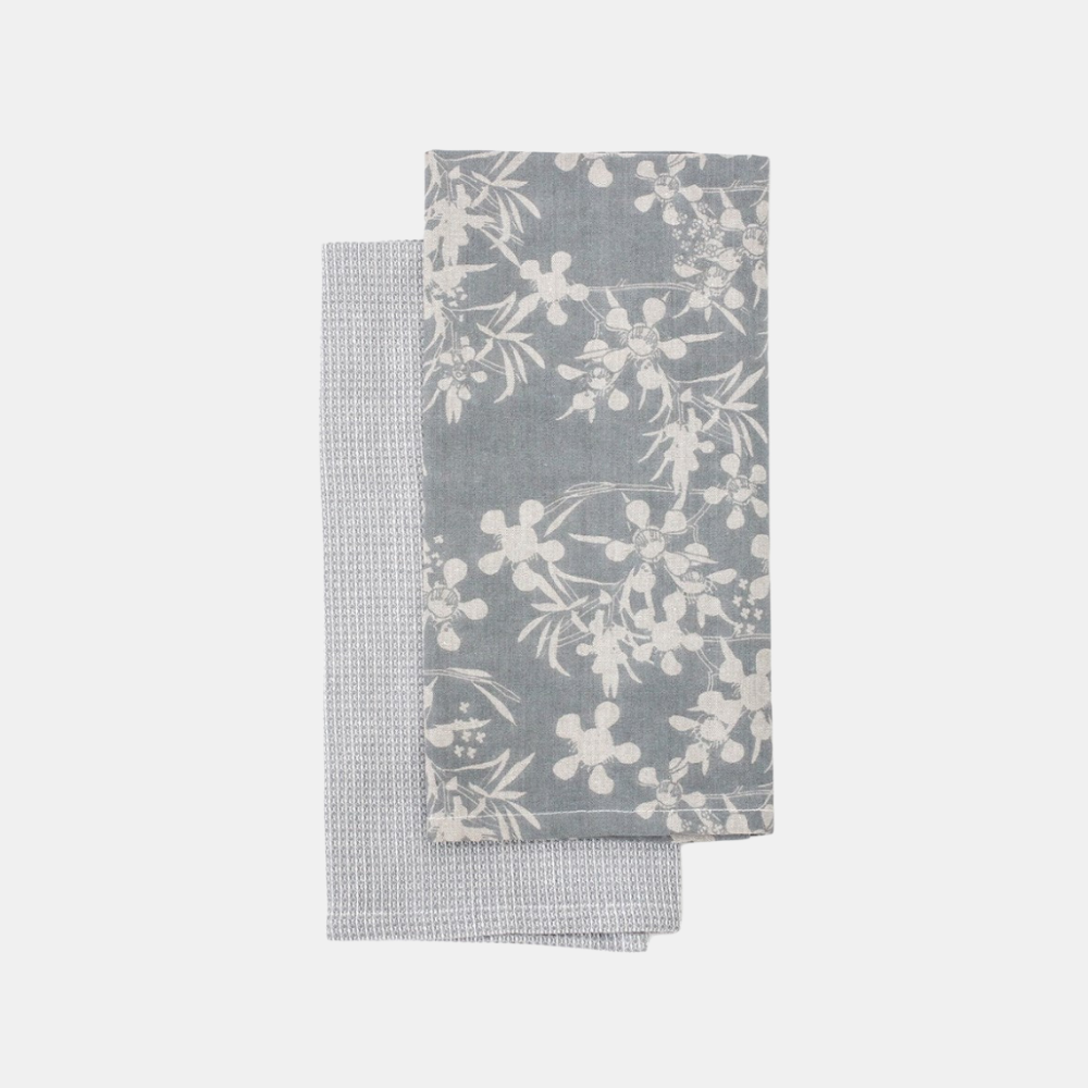 Raine & Humble | Myrtle Tea Towel S/2 - Slate | Shut the Front Door